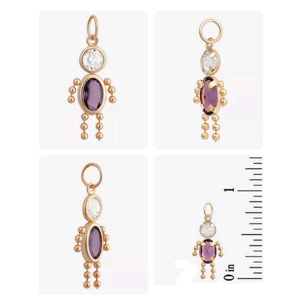 Set of 3 - 14K Yellow Gold Birthstone Baby Child Charms - Picture 13 of 16